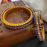 Kada Kundan Bangle-Oval-Blue-G3661